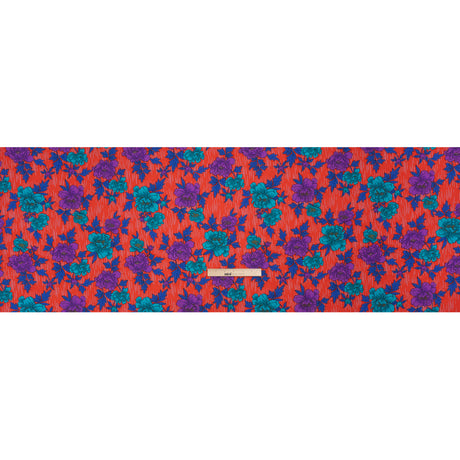 Mood Exclusive Red Through the Rain Stretch Polyester Seersucker