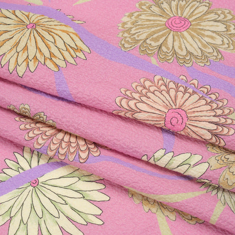 Mood Exclusive Pink Goodness Gardens Stretch Polyester Seersucker