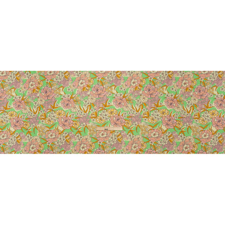 Mood Exclusive Green Cherry Blossom Lessons Stretch Polyester Seersucker