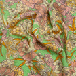 Mood Exclusive Green Cherry Blossom Lessons Stretch Polyester Seersucker