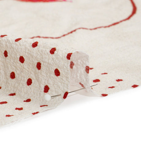 Mood Exclusive Cream Calligraph Creator Stretch Polyester Seersucker