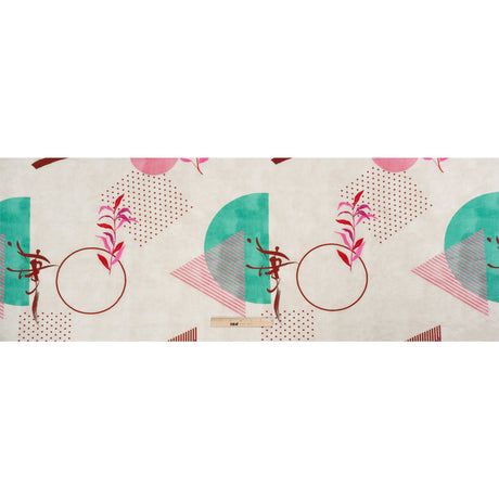 Mood Exclusive Cream Calligraph Creator Stretch Polyester Seersucker