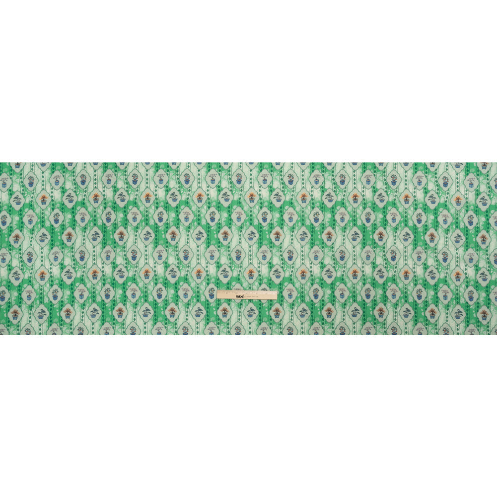 Mood Exclusive Green Peaceful Trees Stretch Polyester Seersucker