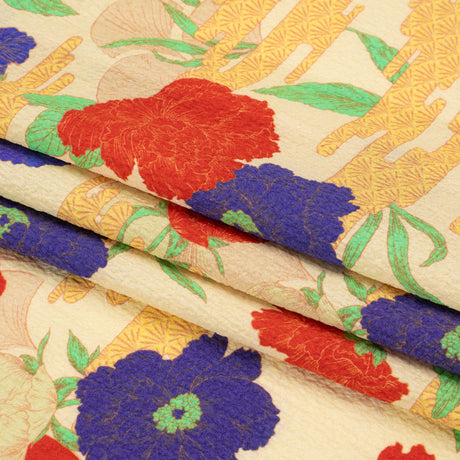 Mood Exclusive Rust Skyfall Garden Stretch Polyester Seersucker
