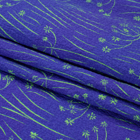 Mood Exclusive Purple Dandelion Dreamer Stretch Polyester Seersucker