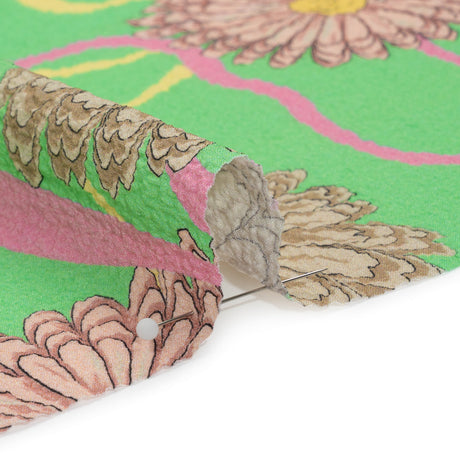 Mood Exclusive Green Goodness Gardens Stretch Polyester Seersucker