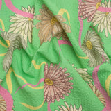 Mood Exclusive Green Goodness Gardens Stretch Polyester Seersucker