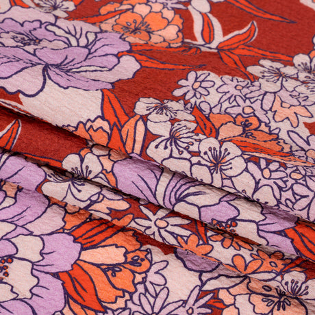 Mood Exclusive Cherry Blossom Lessons Stretch Polyester Seersucker