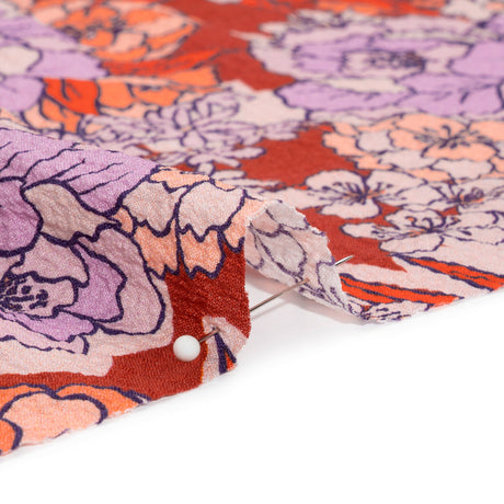 Mood Exclusive Cherry Blossom Lessons Stretch Polyester Seersucker