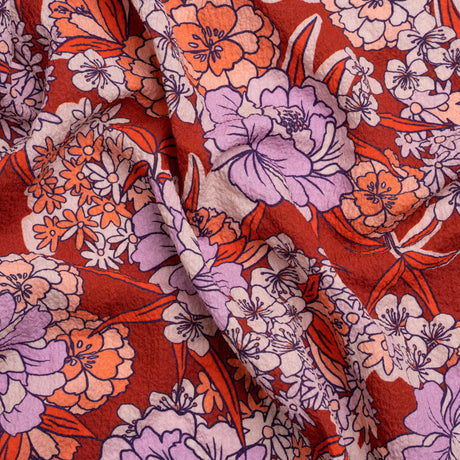 Mood Exclusive Cherry Blossom Lessons Stretch Polyester Seersucker