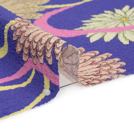 Mood Exclusive Blue Goodness Gardens Stretch Polyester Seersucker