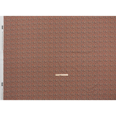 Cotton Poplin Print - Burnt Orange and Teal Leaves - Mood Exclusive Cranberry Corral
