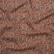Cotton Poplin Print - Burnt Orange and Teal Leaves - Mood Exclusive Cranberry Corral