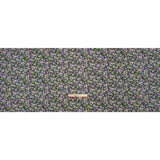 Stretch Cotton and Viscose Sateen Print - Indigo, Lime and Black Floral - Mood Exclusive Meandering at Midnight