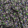 Stretch Cotton and Viscose Sateen Print - Indigo, Lime and Black Floral - Mood Exclusive Meandering at Midnight