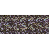 Stretch Cotton and Viscose Sateen Print - Black, Green and Purple Paisley and Leaves - Mood Exclusive Leafy Life