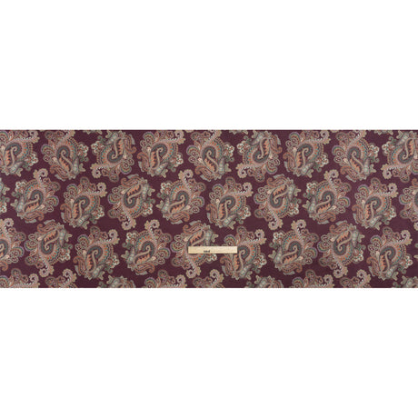 Cotton Voile Print - Burgundy and Green Paisley - Mood Exclusive Giving Thanks