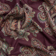 Cotton Voile Print - Burgundy and Green Paisley - Mood Exclusive Giving Thanks