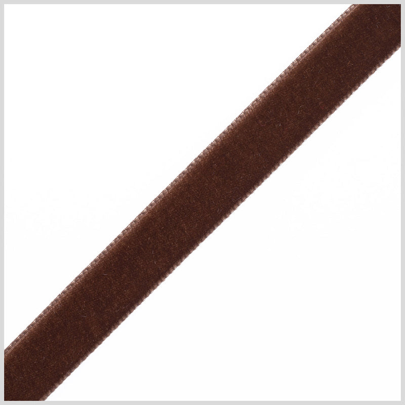 0.625" Brown Nylon Velvet Ribbon