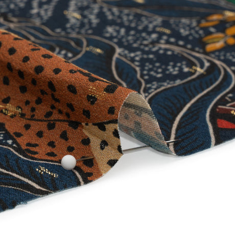 Mood Exclusive Poised to Pounce Metallic Dotted Crinkled Viscose Crepe