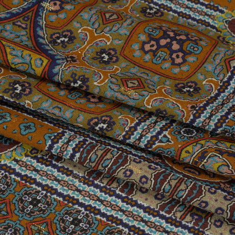Mood Exclusive Ochre Basilica Bella Metallic Dotted Crinkled Viscose Crepe