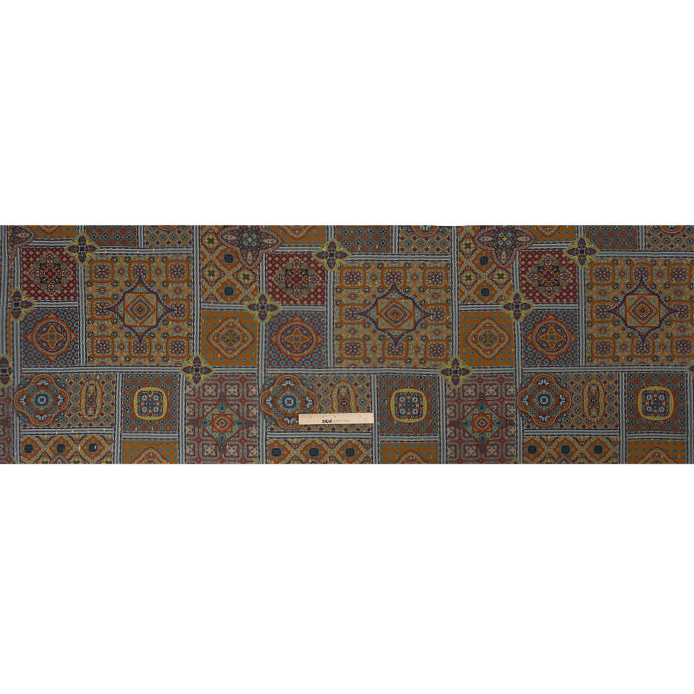 Mood Exclusive Ochre Basilica Bella Metallic Dotted Crinkled Viscose Crepe