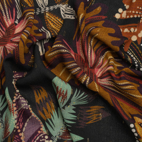 Mood Exclusive To the Tropics Metallic Dotted Crinkled Viscose Crepe