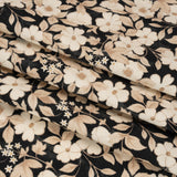 Brushed Stretch Cotton Twill Print - Black and Cream Floral - Mood Exclusive Moon-Calm Meeting