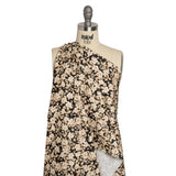 Brushed Stretch Cotton Twill Print - Black and Cream Floral - Mood Exclusive Moon-Calm Meeting