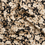 Brushed Stretch Cotton Twill Print - Black and Cream Floral - Mood Exclusive Moon-Calm Meeting