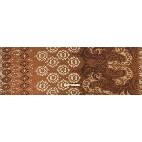 Sustainable Viscose Crepe Print - Brown and Beige Ikat Abstract - Mood Exclusive Woodgrain Test