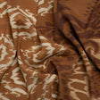 Sustainable Viscose Crepe Print - Brown and Beige Ikat Abstract - Mood Exclusive Woodgrain Test