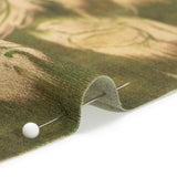 Sustainable Viscose Crepe Print - Olive Green and Beige Ikat Floral - Mood Exclusive Harvest Moon