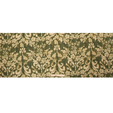 Sustainable Viscose Crepe Print - Olive Green and Beige Ikat Floral - Mood Exclusive Harvest Moon