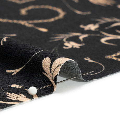 Sustainable Viscose Crepe Print - Black and Cream Flower Vases - Mood Exclusive Persephone's Treasures