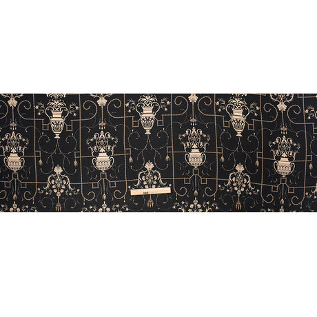 Sustainable Viscose Crepe Print - Black and Cream Flower Vases - Mood Exclusive Persephone's Treasures