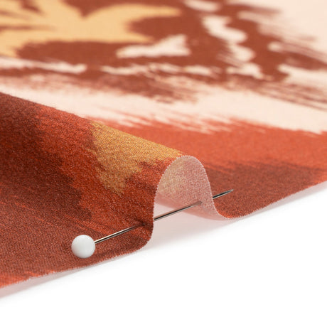 Sustainable Viscose Crepe Print - Cream, Red and Yellow Ikat Diamonds - Mood Exclusive Pressed Peonies