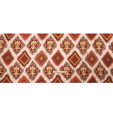 Sustainable Viscose Crepe Print - Cream, Red and Yellow Ikat Diamonds - Mood Exclusive Pressed Peonies