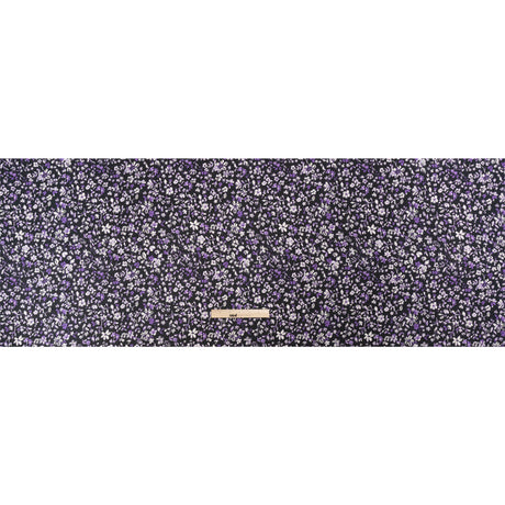 Sustainable Viscose Woven Print - Purple and Black Floral - Mood Exclusive Wicked Wildflowers
