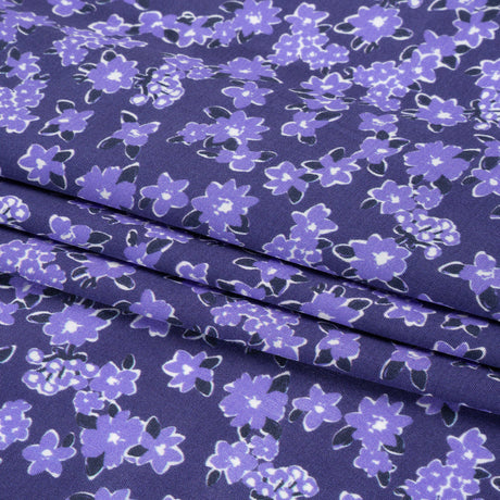 Sustainable Viscose Woven Print - Purple Floral - Mood Exclusive Fields at Moher