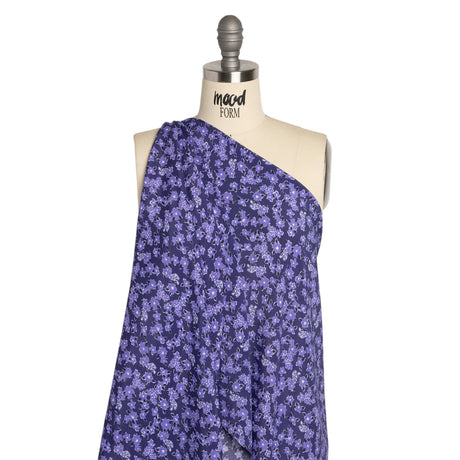 Sustainable Viscose Woven Print - Purple Floral - Mood Exclusive Fields at Moher