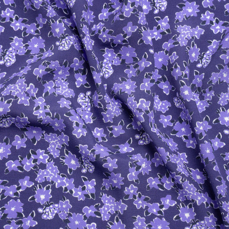 Sustainable Viscose Woven Print - Purple Floral - Mood Exclusive Fields at Moher