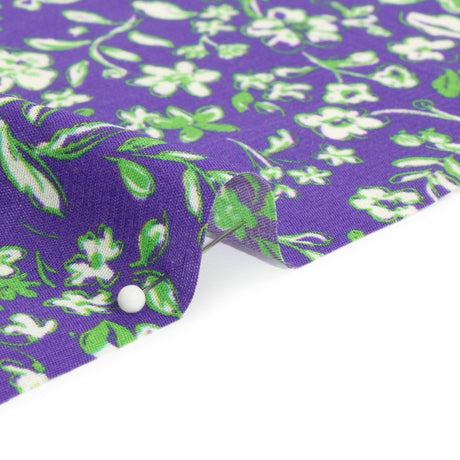 Sustainable Viscose Woven Print - Green and Purple Floral - Mood Exclusive Wicked Wildflowers