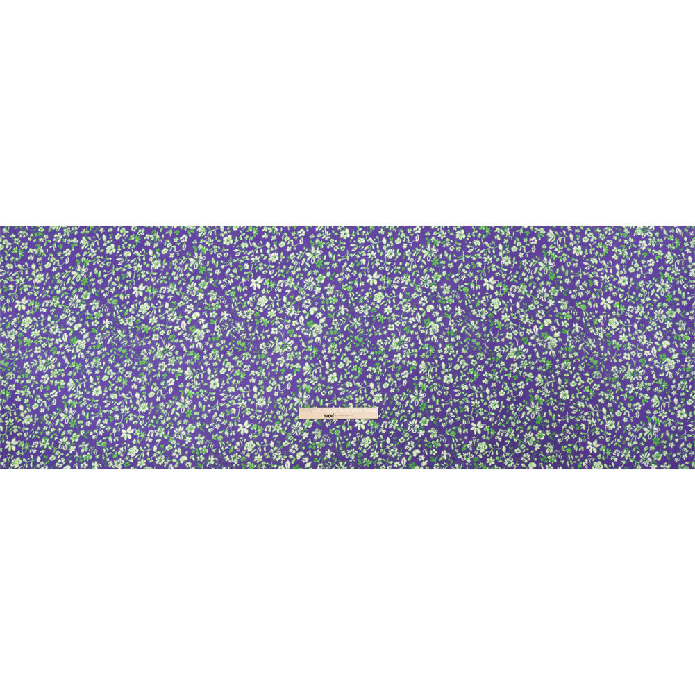 Sustainable Viscose Woven Print - Green and Purple Floral - Mood Exclusive Wicked Wildflowers