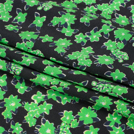 Sustainable Viscose Woven Print - Green Floral - Mood Exclusive Fields at Moher