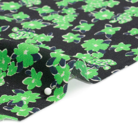 Sustainable Viscose Woven Print - Green Floral - Mood Exclusive Fields at Moher