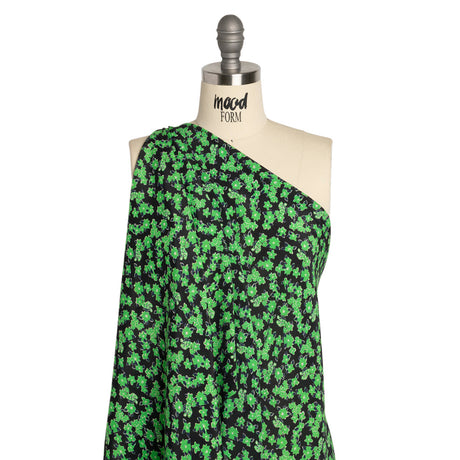 Sustainable Viscose Woven Print - Green Floral - Mood Exclusive Fields at Moher
