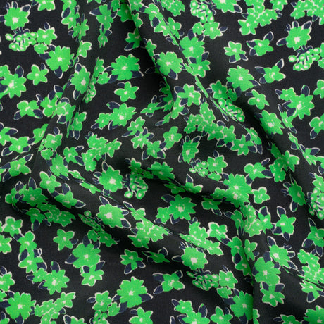 Sustainable Viscose Woven Print - Green Floral - Mood Exclusive Fields at Moher