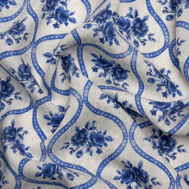 Mood Exclusive Blue Remembering Rosie Viscose Crepe