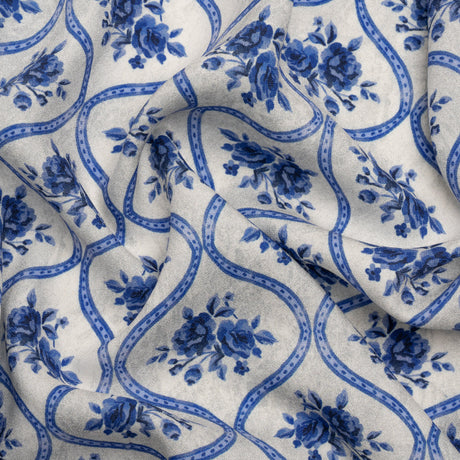 Mood Exclusive Blue Remembering Rosie Viscose Crepe